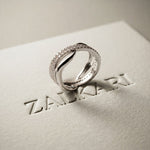 0.10CTW Round Cut Modern Twist Lab Grown Diamond Wedding Band For Women White