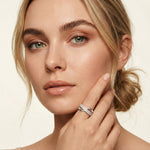 0.10CTW Round Cut Modern Twist Lab Grown Diamond Wedding Band For Women White