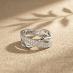 0.10CTW Round Cut Modern Twist Lab Grown Diamond Wedding Band For Women White