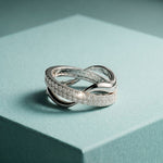 0.10CTW Round Cut Modern Twist Lab Grown Diamond Wedding Band For Women White