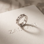 1CTW Round Cut Crown Stackable Diamond Wedding Band For Women White