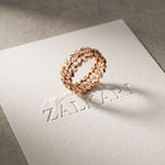 0.30CTW Round Cut Geometric Eternity Lab Grown Diamond Wedding Band For Women Rose Gold