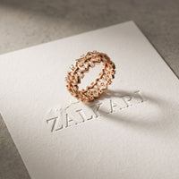 0.30CTW Round Cut Geometric Eternity Lab Grown Diamond Wedding Band For Women Rose Gold
