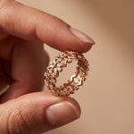 0.30CTW Round Cut Geometric Eternity Lab Grown Diamond Wedding Band For Women Rose Gold
