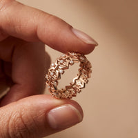 0.30CTW Round Cut Geometric Eternity Lab Grown Diamond Wedding Band For Women Rose Gold