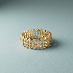 0.30CTW Round Cut Geometric Eternity Lab Grown Diamond Wedding Band For Women Gold