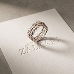 0.30CTW Round Cut Geometric Eternity Lab Grown Diamond Wedding Band For Women White