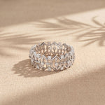 0.30CTW Round Cut Geometric Eternity Lab Grown Diamond Wedding Band For Women White