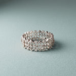 0.30CTW Round Cut Geometric Eternity Lab Grown Diamond Wedding Band For Women White