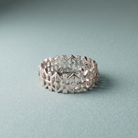 0.30CTW Round Cut Geometric Eternity Lab Grown Diamond Wedding Band For Women White