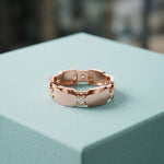 0.20CTW Round Cut Modern Link Lab Grown Diamond Wedding Band For Women Rose Gold