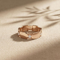 0.20CTW Round Cut Modern Link Lab Grown Diamond Wedding Band For Women Rose Gold