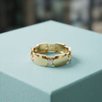 0.20CTW Round Cut Modern Link Lab Grown Diamond Wedding Band For Women Gold