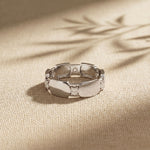 0.20CTW Round Cut Modern Link Lab Grown Diamond Wedding Band For Women White