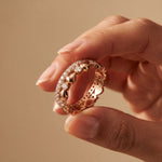 1.55CTW Round Cut Contemporary Layered Lab Grown Diamond Wedding Band For Women Rose Gold