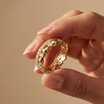 1.55CTW Round Cut Contemporary Layered Lab Grown Diamond Wedding Band For Women Gold