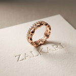 0.85CTW Round Cut Dual Layer Lab Grown Diamond Wedding Band For Women Rose Gold