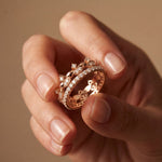0.85CTW Round Cut Dual Layer Lab Grown Diamond Wedding Band For Women Rose Gold