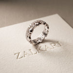 0.85CTW Round Cut Dual Layer Lab Grown Diamond Wedding Band For Women White