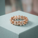 0.45CTW Round Cut Geometric Link Lab Grown Diamond Wedding Band For Women Rose Gold