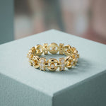 0.45CTW Round Cut Geometric Link Lab Grown Diamond Wedding Band For Women Gold