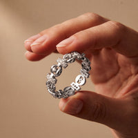 0.45CTW Round Cut Geometric Link Lab Grown Diamond Wedding Band For Women White 