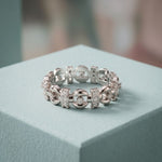 0.45CTW Round Cut Geometric Link Lab Grown Diamond Wedding Band For Women White 