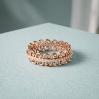 0.30CTW Round Cut Vintage Scrollwork Lab Grown Band For Women Rose Gold