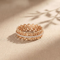 0.30CTW Round Cut Vintage Scrollwork Lab Grown Band For Women Rose Gold