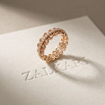 0.30CTW Round Cut Vintage Scrollwork Lab Grown Band For Women Rose Gold