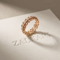 0.30CTW Round Cut Vintage Scrollwork Lab Grown Band For Women Rose Gold