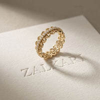 0.30CTW Round Cut Vintage Scrollwork Lab Grown Band For Women Gold