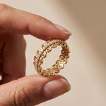 0.30CTW Round Cut Vintage Scrollwork Lab Grown Band For Women Gold