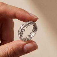 0.30CTW Round Cut Vintage Scrollwork Lab Grown Band For Women White
