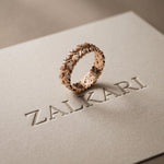 0.40CTW Round Cut Leaf Motif Lab Grown Band For Women Rose Gold