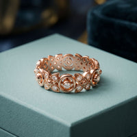 0.40CTW Round Cut Designer Lab Grown Diamond Band For Women Rose Gold