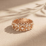 0.40CTW Round Cut Designer Lab Grown Diamond Band For Women Rose Gold