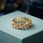0.40CTW Round Cut Designer Lab Grown Diamond Band For Women Gold