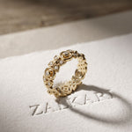 0.40CTW Round Cut Designer Lab Grown Diamond Band For Women Gold