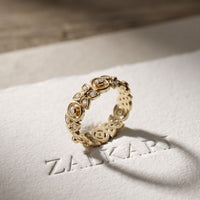 0.40CTW Round Cut Designer Lab Grown Diamond Band For Women Gold