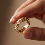 0.40CTW Round Cut Designer Lab Grown Diamond Band For Women Gold