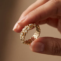 0.40CTW Round Cut Designer Lab Grown Diamond Band For Women Gold