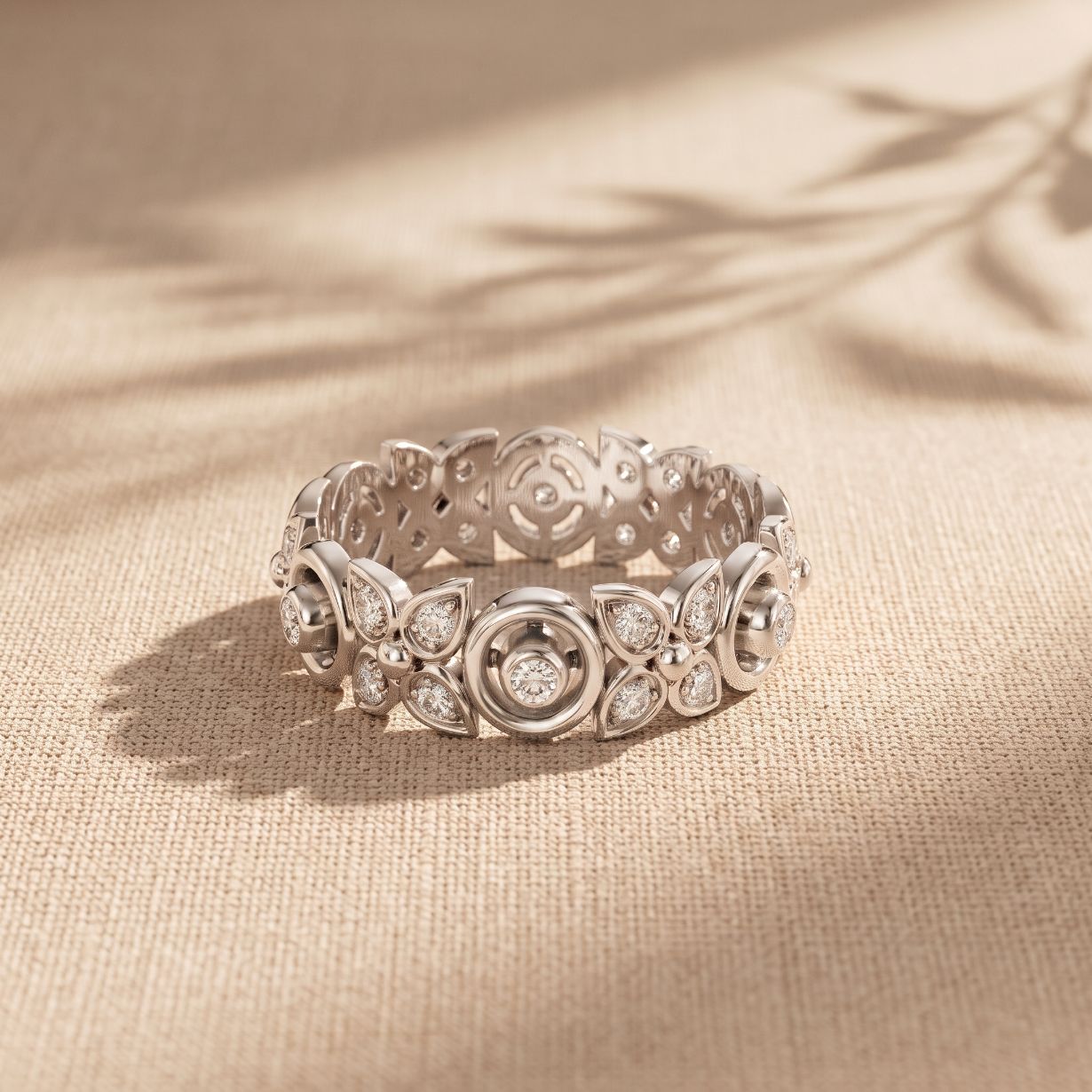 0.40CTW Round Cut Designer Lab Grown Diamond Band For Women White
