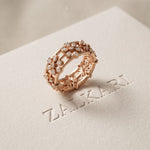 0.45CTW Round Cut Floral Openwork Lab Grown Band For Women Rose Gold
