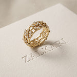 0.45CTW Round Cut Floral Openwork Lab Grown Band For Women Gold