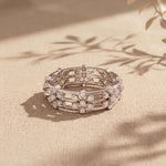 0.45CTW Round Cut Floral Openwork Lab Grown Band For Women White