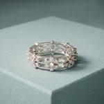 0.45CTW Round Cut Floral Openwork Lab Grown Band For Women White