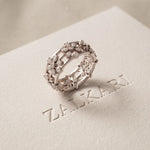 0.45CTW Round Cut Floral Openwork Lab Grown Band For Women White
