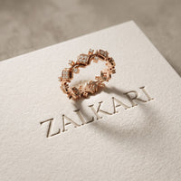 0.40CTW Round Cut Art Deco Inspired Lab Grown Band For Women Rose Gold