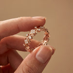 0.40CTW Round Cut Art Deco Inspired Lab Grown Band For Women Rose Gold